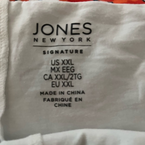 JONES New York Signature Like New Skort Plus XXL Floral Skirt Solid White Short - Picture 5 of 6